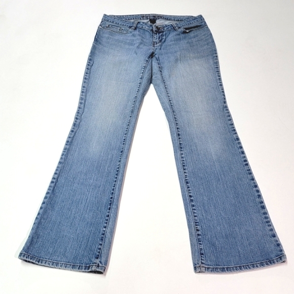 FALLS CREEK ♡ Super-Sweet Vintage Factory Faded Stretchy Blue Jeans 6 Avg - Picture 3 of 8